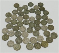 53 U.S. Jefferson Silver War Nickels - 35%