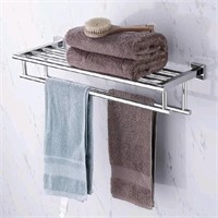 KES Bathroom Towel Shelf with Double Towel Bar Wal