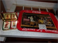 COCA-COLA TRAY AND 2 PACKS OF PLAYING CARDS