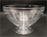 “TALLY HO” Footed Glass Punch Bowl