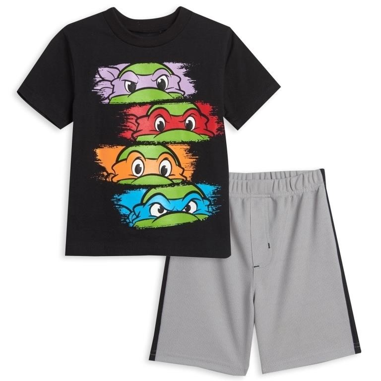 R6069  TMNT T-Shirt & Shorts Set Toddler to Big Ki