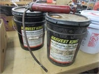 Two buckets of all purpose grease and a grease gun