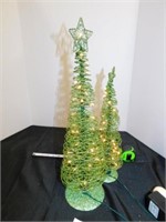 green metal electric lighted Christmas trees  (2)