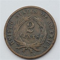 1865 2 CENT PENNY