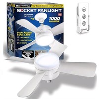 Bell + HowellSocket Ceiling Fan with Light and Rem