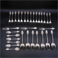 (31) Pieces of Sterling Silver Medallion Pattern