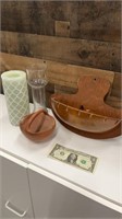 Pottery, Candles, Wood Wall Planter