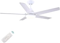 YUHAO 48 inch White Ceiling Fan with Lights and Re