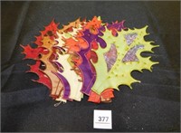 12 decorative fabric beaded leaves
