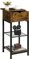 OYEAL Tall Side Table Rustic Farmhouse End Table,