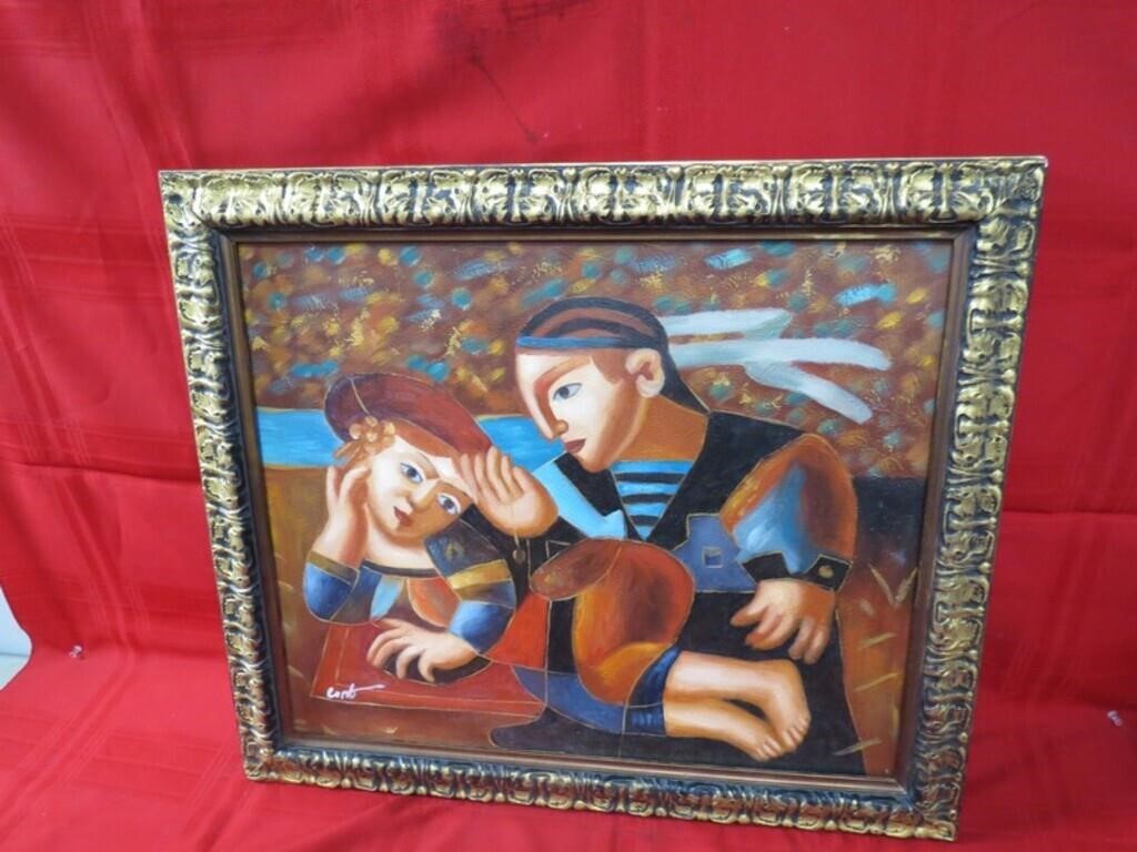 Artist signed oil painting.