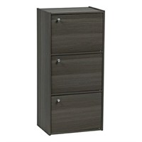 IRIS, 3 Tier Small Storage Cabinet with Doors, Gre