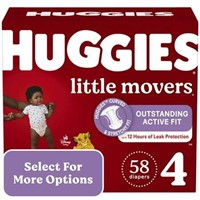Huggies Little Movers Diapers  Size 4  58 Ct