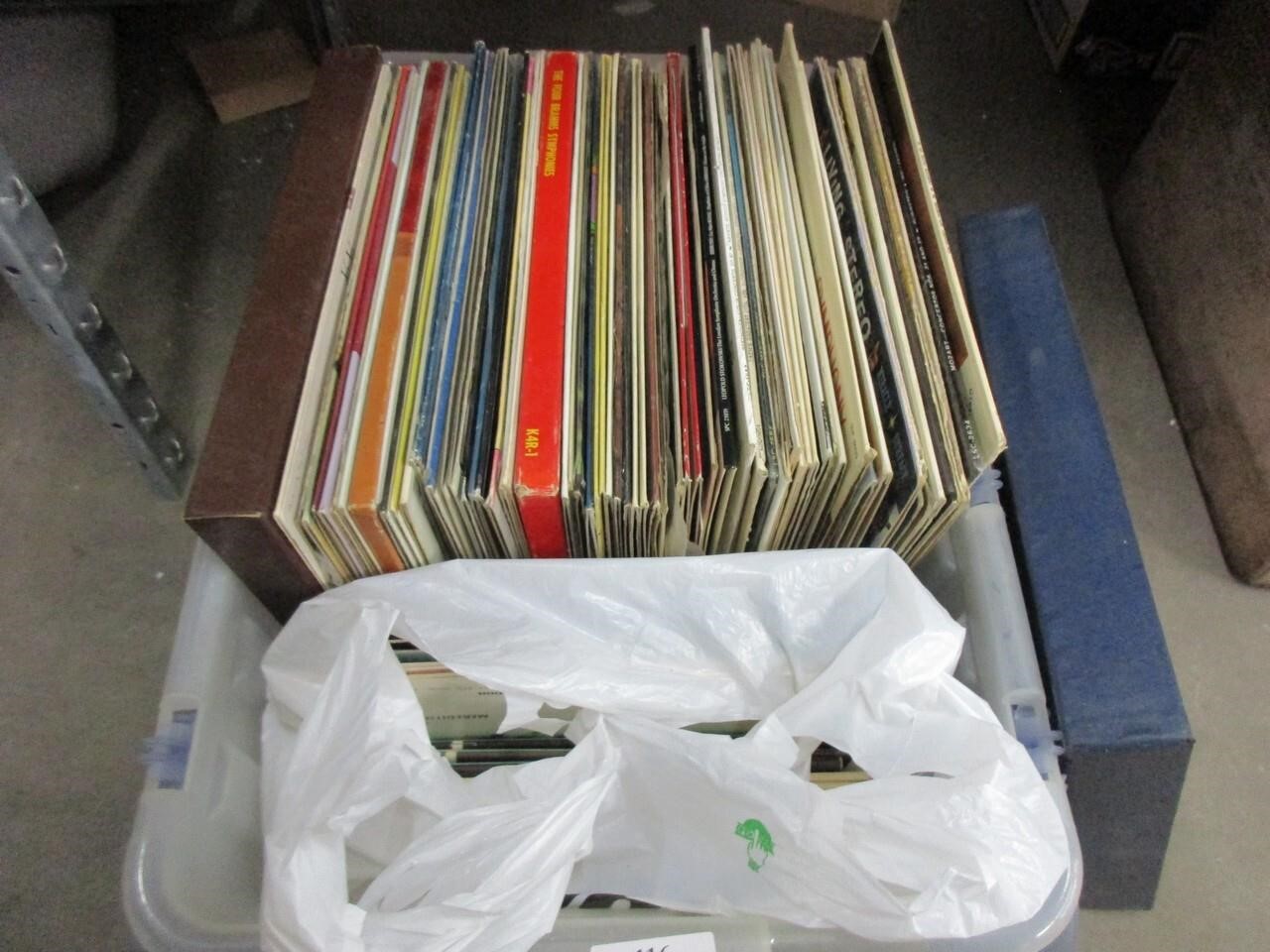 Assorted vintage record and song box