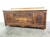 Unusual Antique Oak Low Cabinet