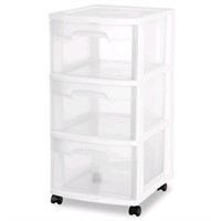 Sterilite Medium 3 Drawer Cart, White - 14 ½" x 12