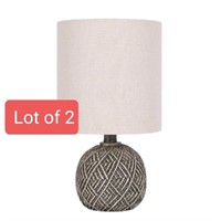 Lot of 2, Hometrends 13.9"  Table Lamp, Beige/Brow