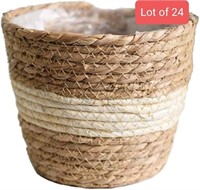 Lot of 24 - Nordic handmade straw storage/Planter