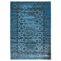 ECARPET, Venize, Rectangular Area rug, Blue, 4.5-f