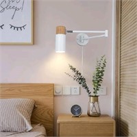 Modern Swing Arm Spotlight White Plug in Wall Scon