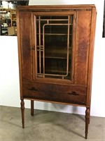 Antique Walnut Early 20th C. Curio Cabinet