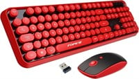 Wireless Keyboard Mouse Combo  Full Size  Red see