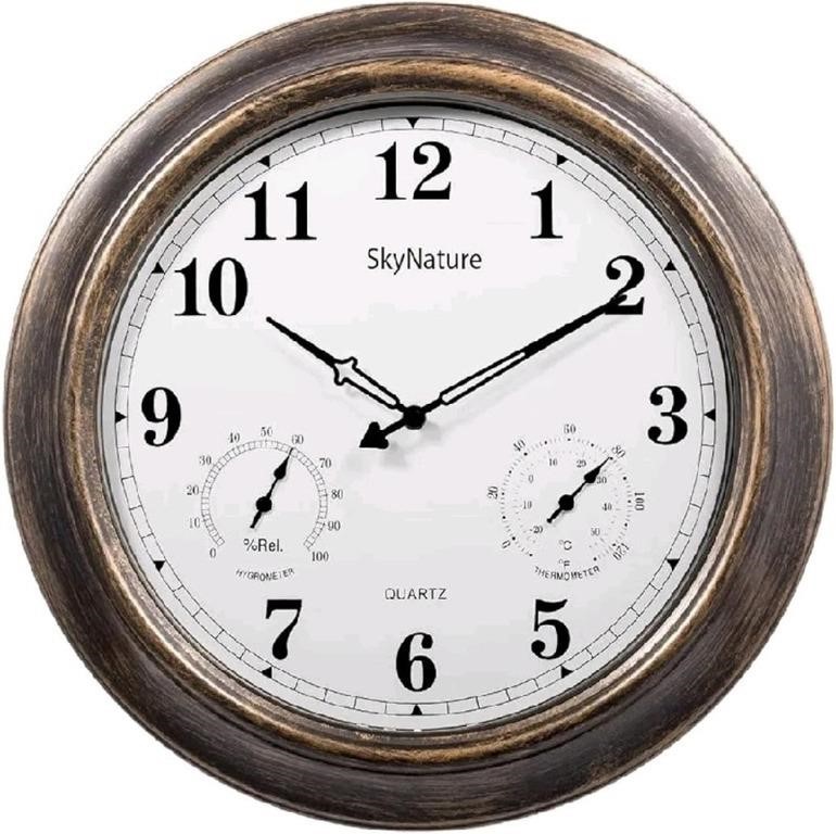 SkyNature Outdoor Clocks Large Waterproof with The