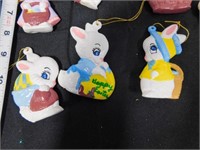 11 vintage ceramic Easter ornaments