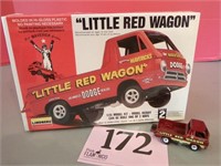 LINDBERG LITTLE RED WAGON MODEL KIT AND CAST CAR