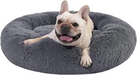 Calming Dog Bed with Removable Cover. Fluffy Faux