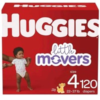 Huggies Little Movers Baby Diapers, Size 4, 120 Ct