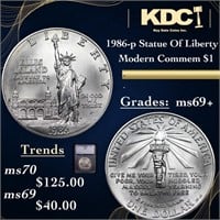 1986-p Statue Of Liberty Modern Commem Dollar 1 Gr