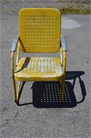Vintage metal Yellow outdoor chair
