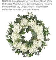 NEW 28" White Hydrangea Wreath, Spring/Summer