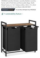 NEW Laundry Sorter w/ 2 Pull-Out & Removable
