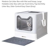 NEW Cat Litter Box w/ Mat & Scoop, Collapsible,