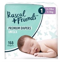 Rascal + Friends Premium Jumbo Diapers, Unisex, Si