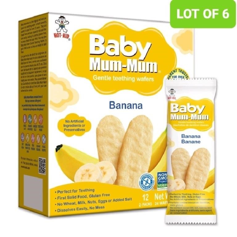 LOT OF 6: Baby Mum-Mum Banana RICE Rusks, 24 Rusks