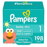 Pampers Baby Dry Diapers Size 1, 4-6 kg, 198 Count