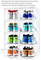 8 Pk Shoe Storage Boxes, Fit up to US Size13,