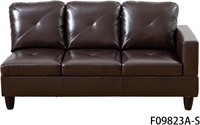 Faux Leather Sofa-Brown