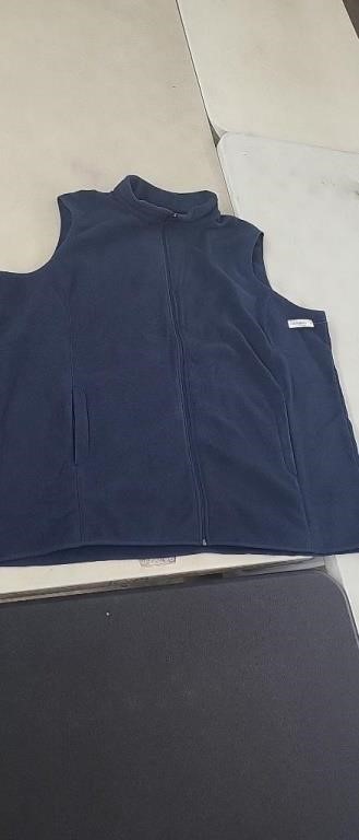 NEW 4 XL Men's Full-Zip Polar Fleece Vest, Navy