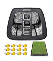 CHAMPKEY Dual-Sided Golf Chipping Net with Golf Hi
