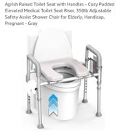 Safety Assist Raised Toilet Seat w/