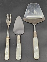 Sheffield Mother of Pearl Cheese Serving Utensils