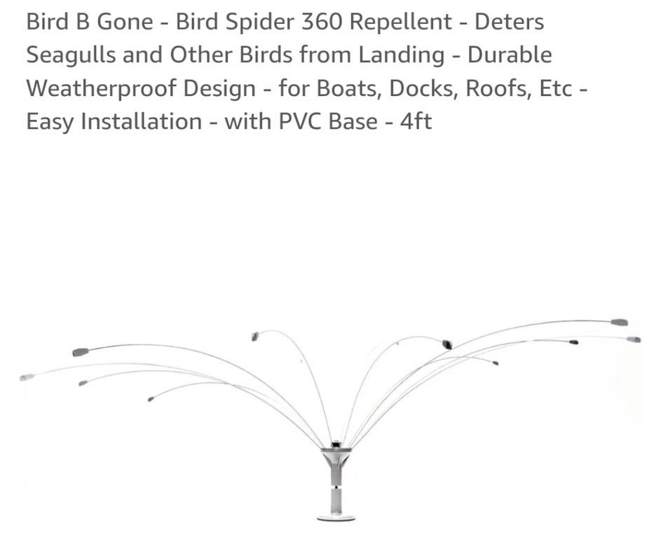 NEW Bird B Gone - Bird Spider 360° Repellent, 4ft