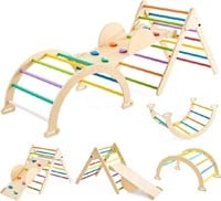 Amoveo Pikler Triangle 4 in 1 Wooden Toddler Climb