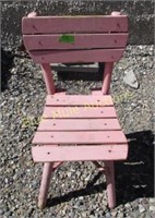 Pink wood  child's chair