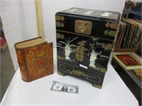 Asian inlay jewelry box and book box