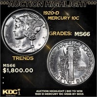 ***Auction Highlight*** 1920-d Mercury Dime 10c Gr